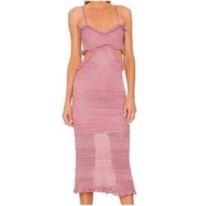 NWT Misa Los Angeles Lurex midi cut out dress 
(size S)